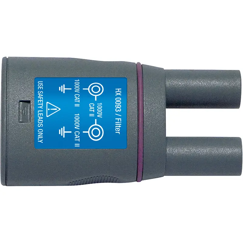 Adapter mit 300Hz-Filter und Sicherheitsbuchsen Ø 4 mm für CAT I/II Anwendungen