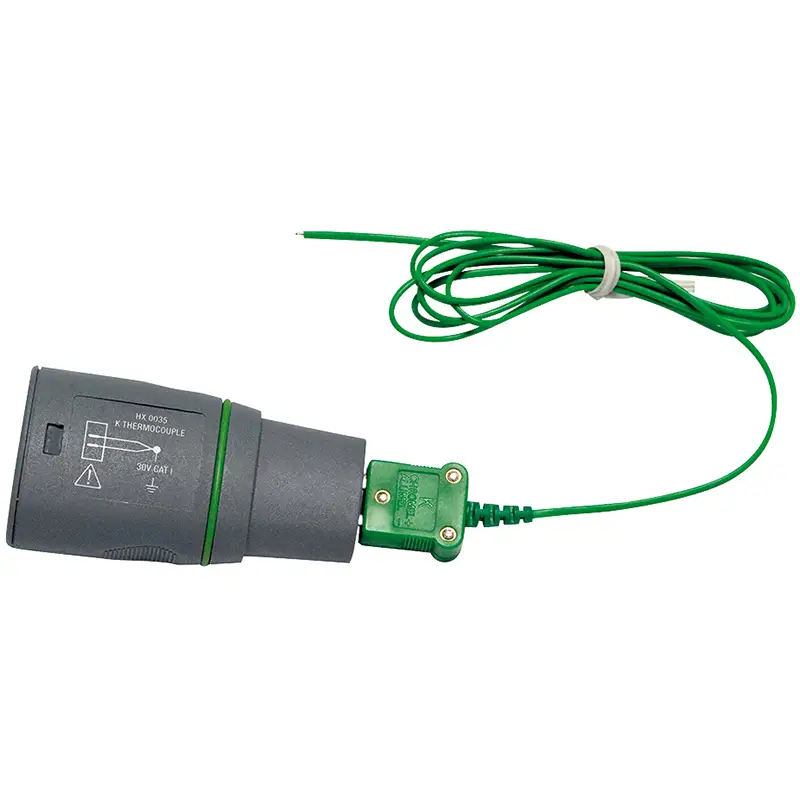 Kompakter Thermoelement-Adapter mit K-Anschluss und 30V CAT I-Zulassung für Messgeräte