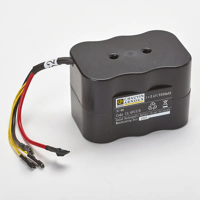 Akku-Pack NiMH 6V 8,5Ah mit drei Kabelanschlüssen für technische Mess- und Prüfgeräte