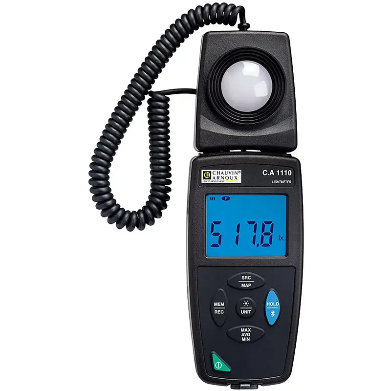 Digitales Luxmeter CA 1110 mit Display, Bedienknöpfen und herausziehbarer Messsonde