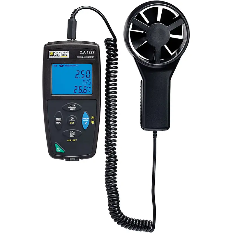 Thermo-Anemometer CA 1227 mit Display und Propeller-Sensor zur Luftgeschwindigkeitsmessung