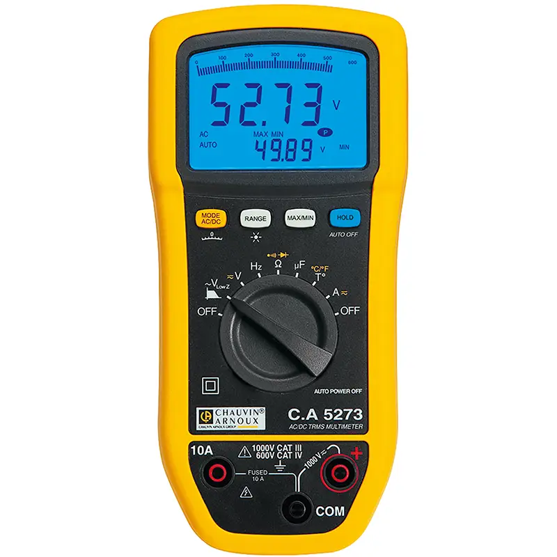 Digitalmultimeter CA 5273 mit LCD-Anzeige und Messleitungsanschlüssen für technische Messungen