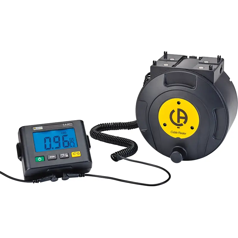 Durchgangsprüfer Set CA 6011 mit digitalem Messgerät und integriertem Kabelaufroller