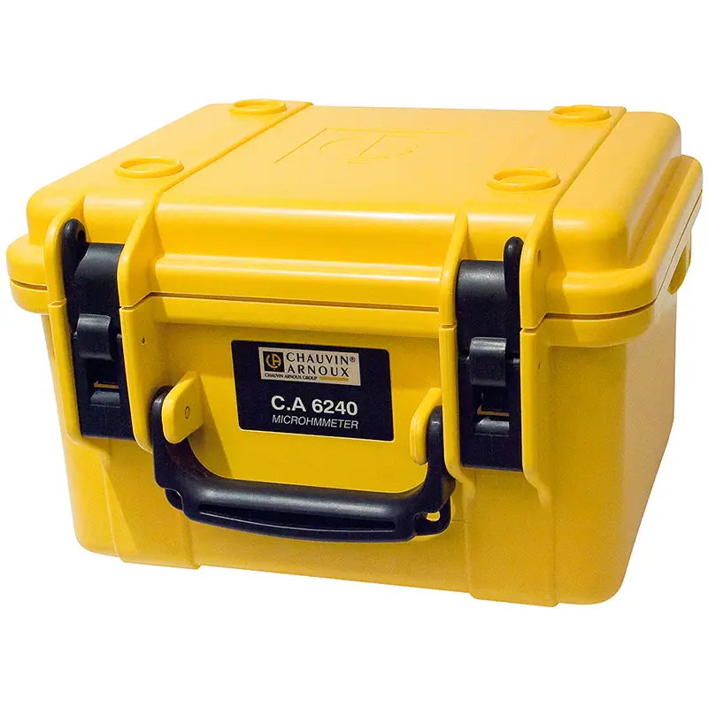 Transportkoffer für Micro-Ohmmeter CA 6240 mit Etikett und Schutzfunktion