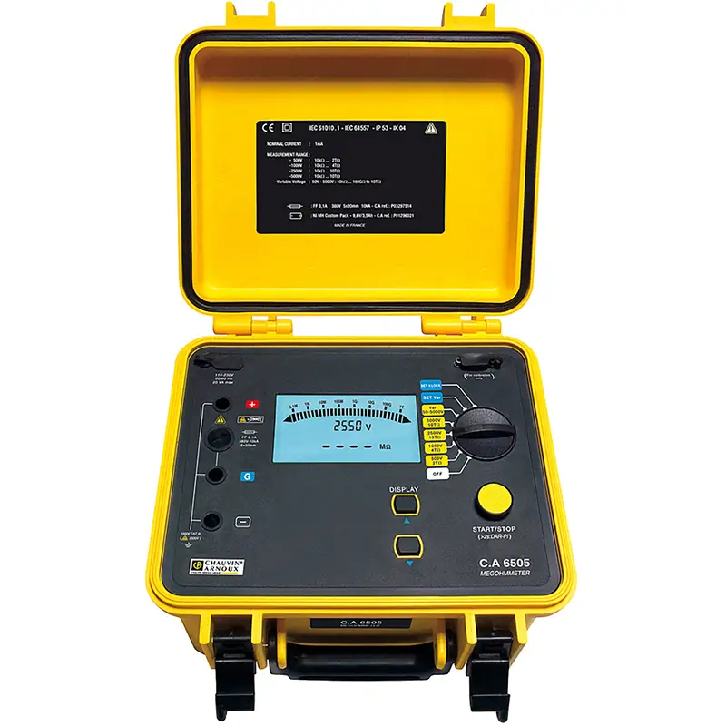Isolationsmessgerät CA 6505 mit 5 kV Messbereich und Display für elektrische Isolationstests