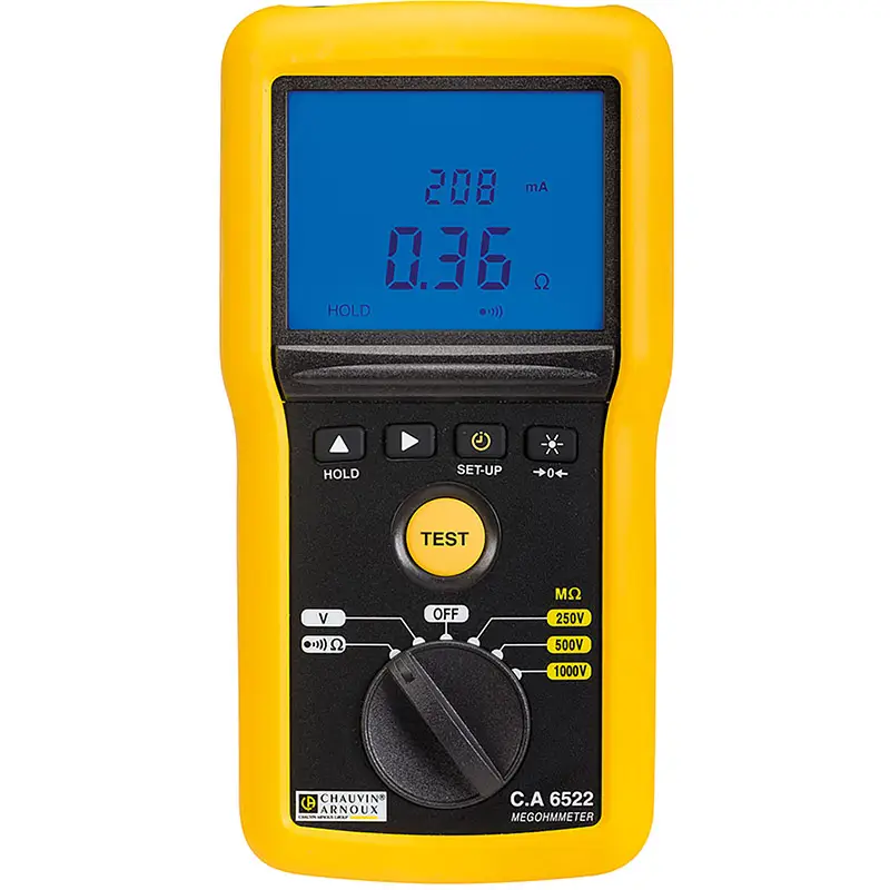 Isolationsmesser CA 6522 mit Display, Test-Taste und Drehschalter für Messbereiche bis 1000 V