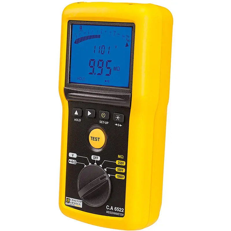 Isolationsmessgerät CA 6522 mit LCD-Display und Drehknopf zur Widerstandsmessung