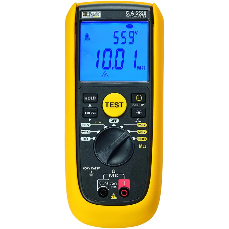 Isolationsmessgerät CA 6528 mit Display, Messanschlüssen und Einstellungsregler