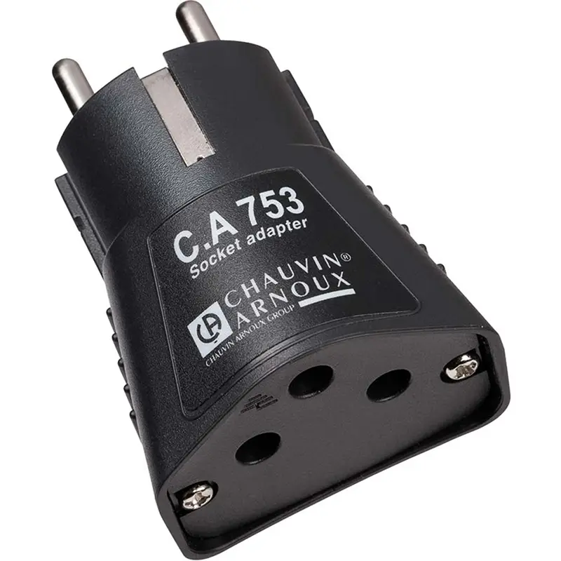 Messadapter CA 753 mit Anschlüssen für Schutzkontakt-Steckdosen in der Elektroprüftechnik