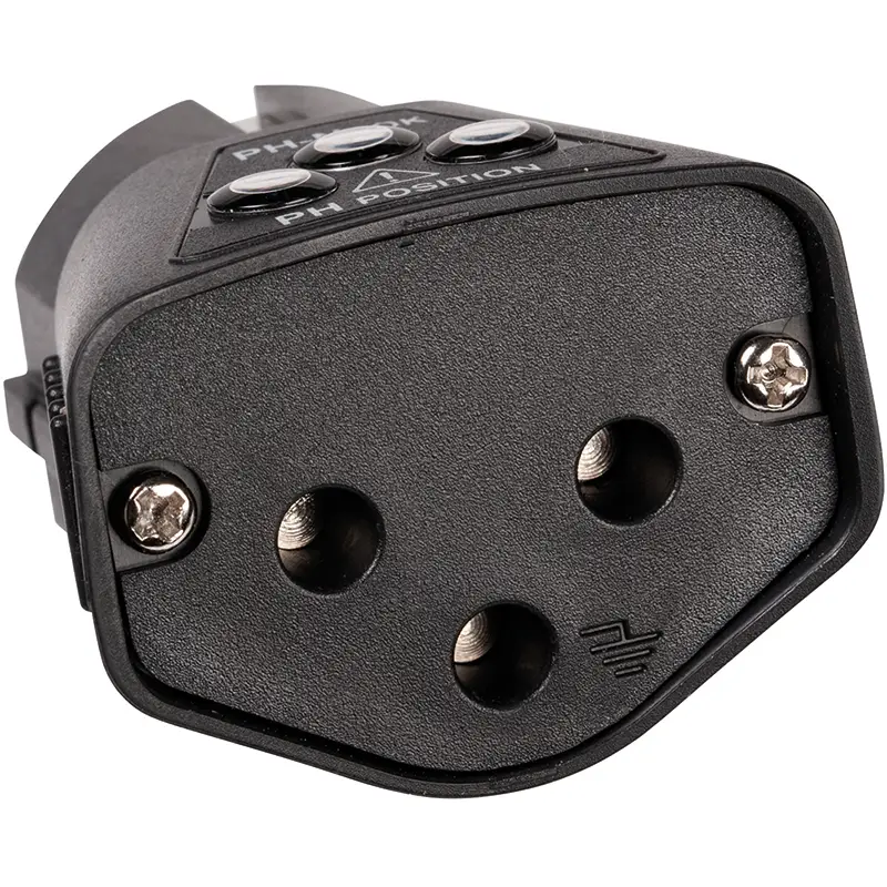Messadapter CA 753 mit Kontaktlöchern und PH-Einstellknöpfen für Schutzkontakt-Steckdosen