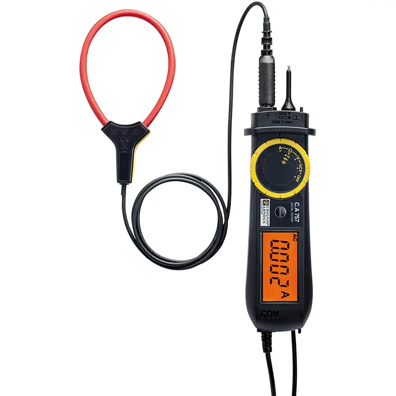 Digitaler Spannungsprüfer CA 757 mit flexiblem Stromwandler Miniflex und digitalem Display