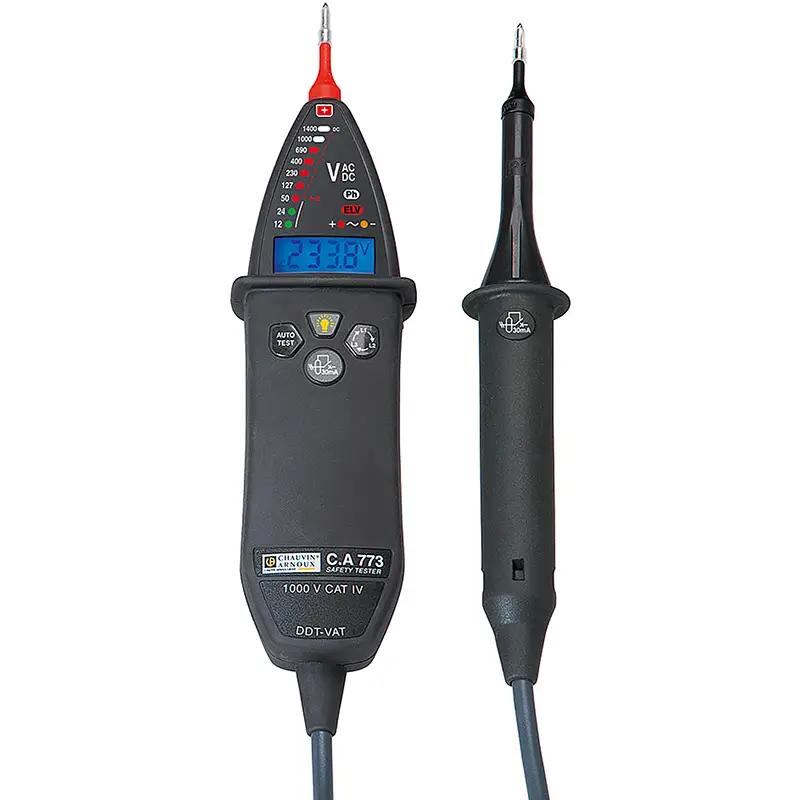 Spannungsprüfer CA 773 mit digitalem Display und zwei Prüfspitzen zur elektrischen Spannungsmessung