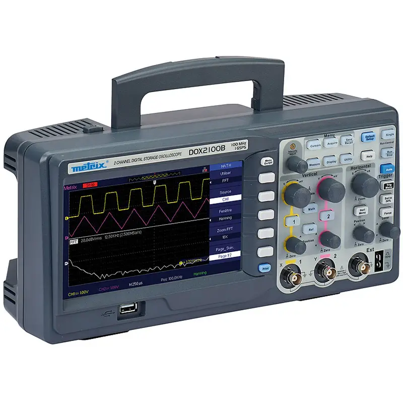 Digitales Oszilloskop DOX 2100B mit 2 Kanälen à 100 MHz, Farbdisplay und mobilen Anschlüssen