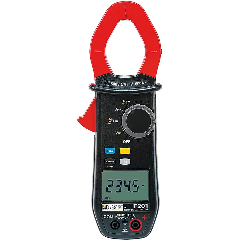 Vielfachmesszange F201 mit digitalem Display zur Messung von Spannung, Strom und Temperatur