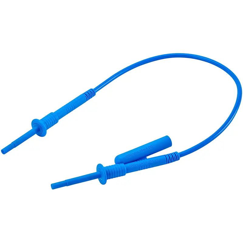 HV-Messleitung 15 kV mit 50 cm Länge und blauer axialer Buchse für tragbare Prüfgeräte