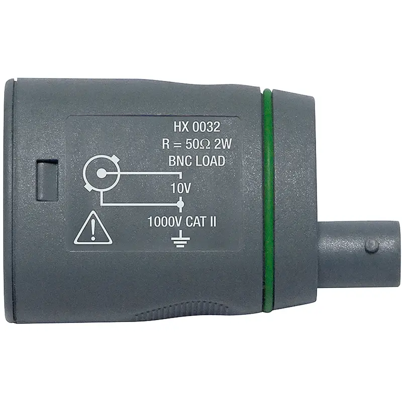 BNC-Laststecker HX 0032 mit 50 Ohm Widerstand und BNC-Steckverbindung für Messgeräte.