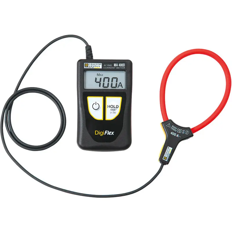 Tragbares Strommessgerät MA 400D mit flexiblem Messsensor und Digitaldisplay für Strommessungen bis 400 A