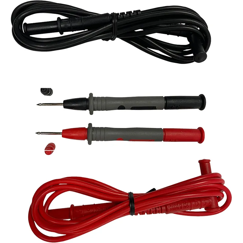 Messleitungen mit 4mm geraden/Winkel-Steckern und 2mm Prüfspitzen in Rot und Schwarz