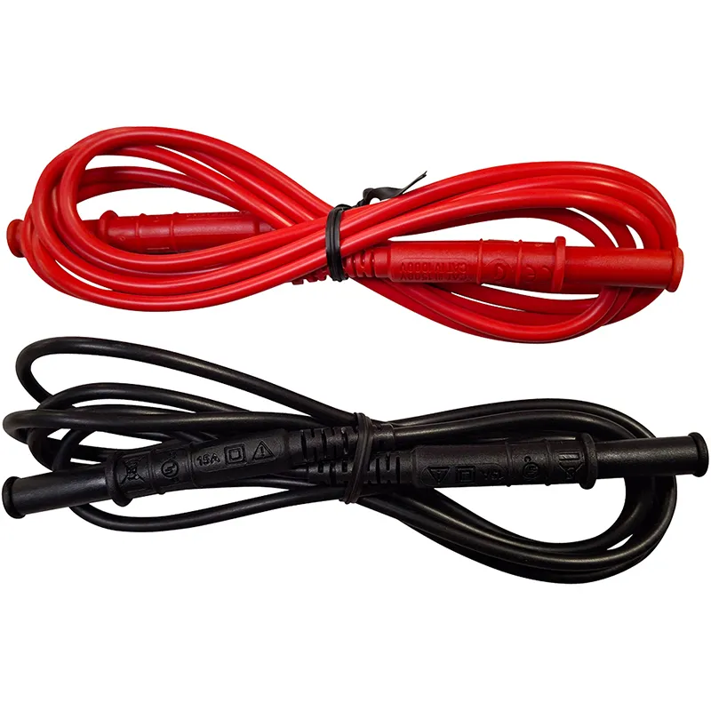 Messleitungen mit 4mm geraden Steckern, 1,5m, 15A, CAT IV 600V, PVC-Isolierung in rot und schwarz