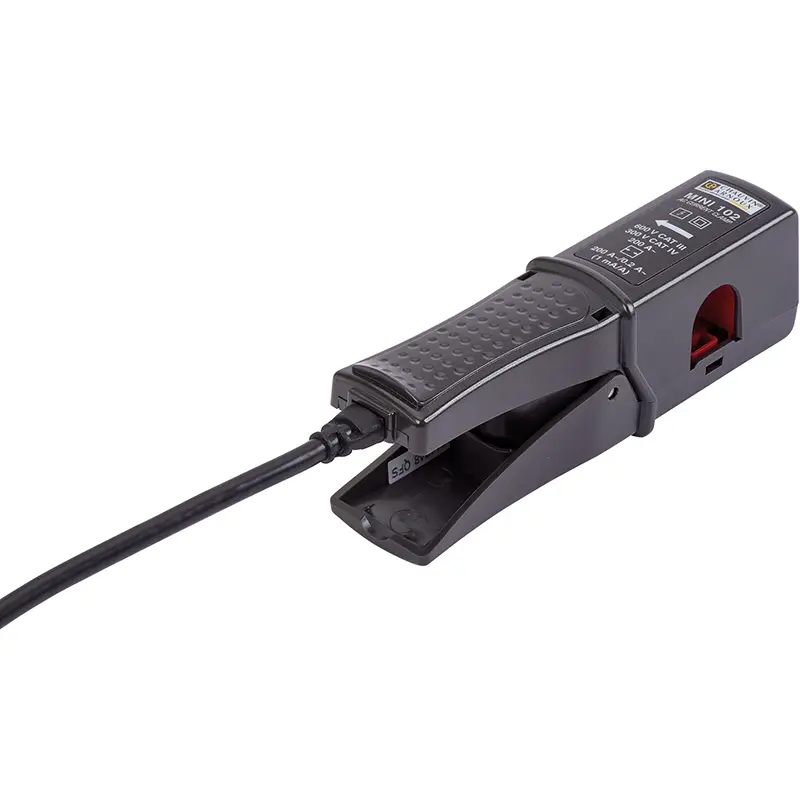 Tragbare Messzange MINI 102 mit Display, rutschfestem Griff und Anschlusskabel