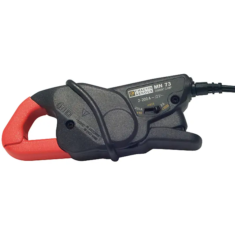 Stromzange MN73 mit rotem Griff und Kabel für Messungen bis 200 A