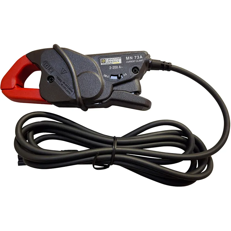 Stromzange MN73A mit rotem Griff und Messbereich bis 200 Ampere