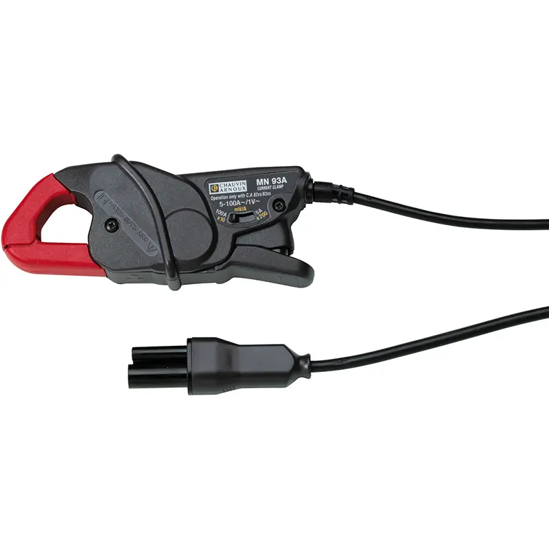 Stromzange MN93A mit rotem Griff zur Messung von Strömen bis 100A und Spannungen bis 1V