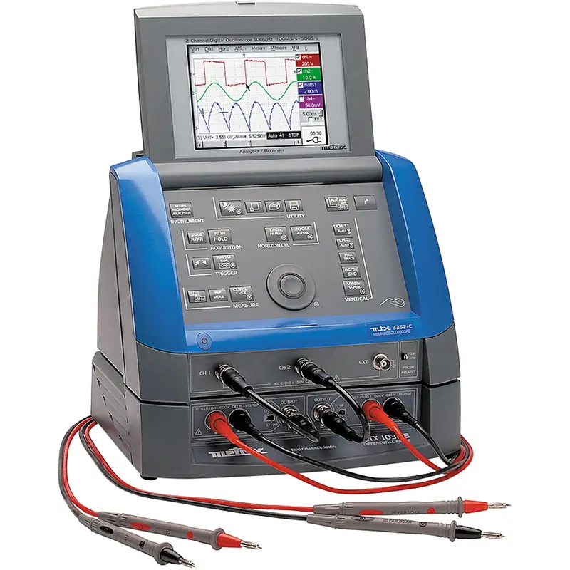 Differenzspannungssonde MTX 1032-B mit Display und Anschlüssen für Messungen bis 30 MHz