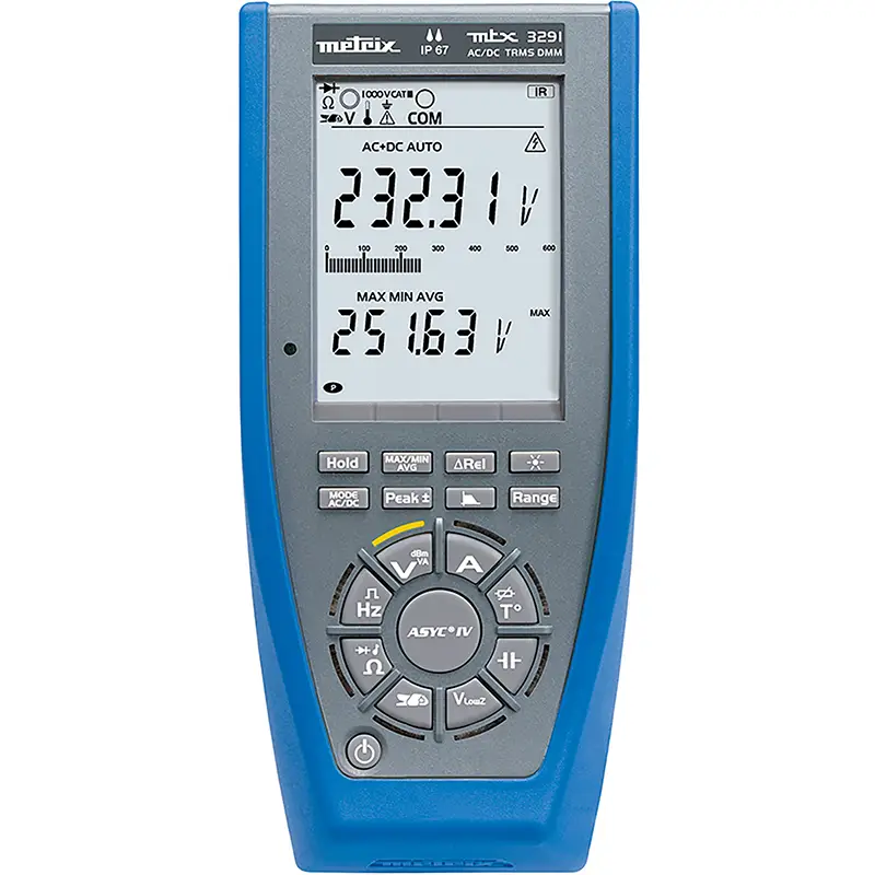Digital-Multimeter MTX 3291 mit Displayanzeige und Bedientasten für technische Messungen.