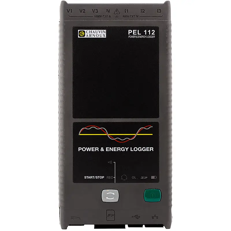 Leistungs- und Energierecorder PEL 112 mit großem Display und Bedienelementen für Messungen