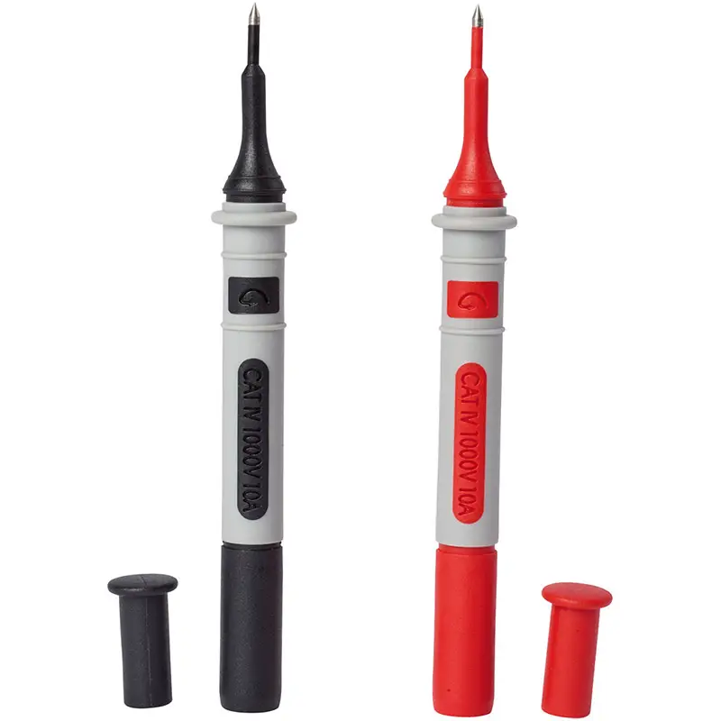 Prüfspitzen mit 2mm/4mm-Buchse für CAT IV-1000V-Messungen in rot und schwarz