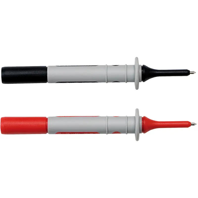 Isolierte Prüfspitzen mit 4mm-Buchse für CAT IV/III 1000V in Rot und Schwarz mit PVC-Griffen.