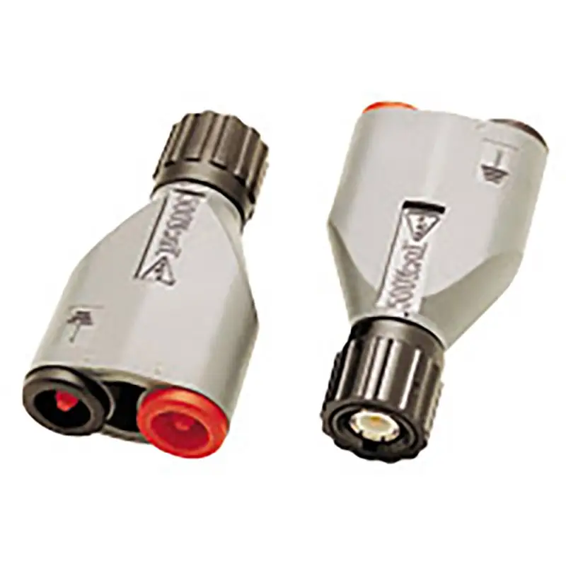 Adapterpaar mit BNC- und 4mm-Stecker für technische Mess- und Prüfanwendungen.