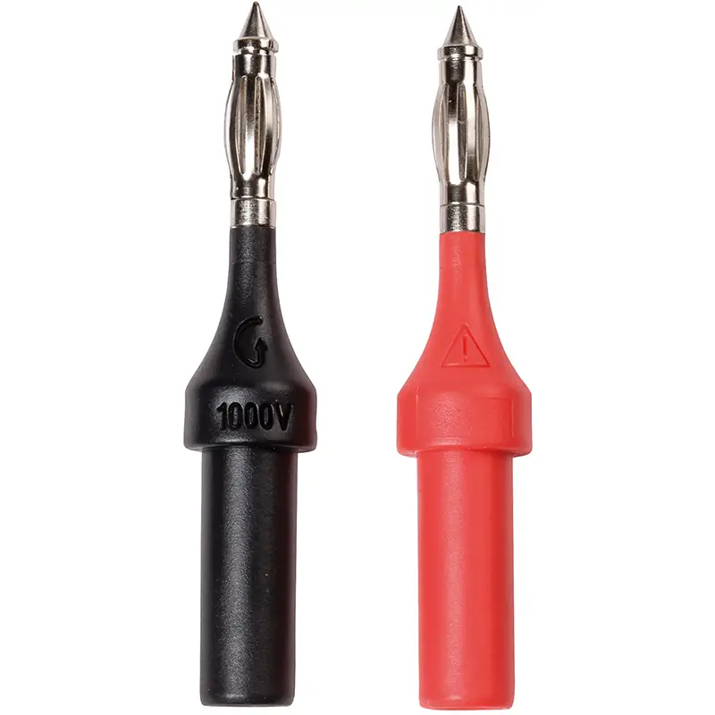 Prüfspitzen Ø 4 mm für Spannungsprüfer, schwarz mit 1000V und rot mit Dreieckssymbol