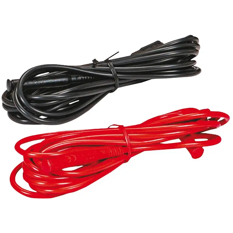 Satz Sicherheitsmessleitungen 3m mit gewinkeltem und geradem Stecker in rot und schwarz