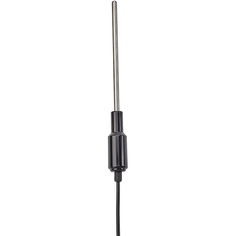 Temperaturfühler Pt1000 mit Klinken-Stecker und schwarzem Griff für industrielle Messaufgaben